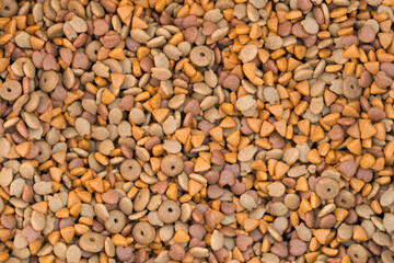 close up grain dog or cat food for healthy diet.