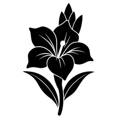 gladiolus flower silhouette vector line art icon
