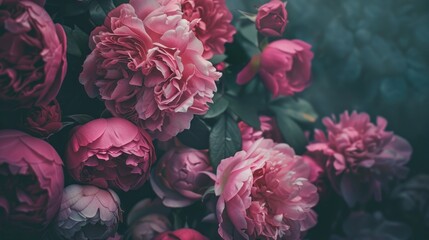 Obraz premium The pink peony is as beautiful as the rose, the flower of freshness.