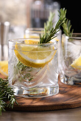 This is a great refreshing organic gin and tonic cocktail with a squeeze of lemon and rosemary. Perfect for vegetarians.