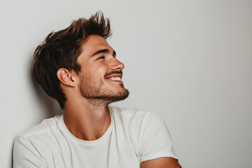 Fototapeta premium A close up of a man's face with her eyes closed