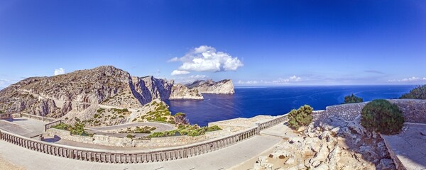 Panoramic picture of Cap Formentor on the Spanish island of Mallorca