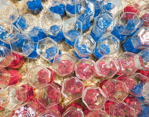 colored dry paints or powder in container
