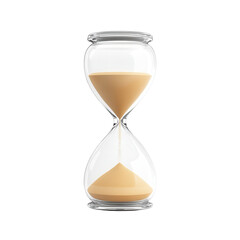 A classic hourglass filled with sand, symbolizing the passage of time and the importance of time management. isolated on a transparent background