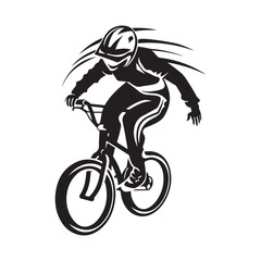 Obraz premium Bmx Bike Sport Silhouette logo design. Professional bmx bicycle player silhouette Vector illustration
