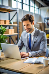 employee on white background