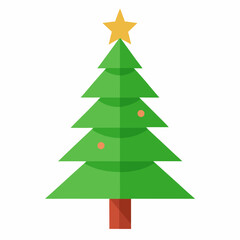 Christmas tree isolated   silhouette  vector illustration