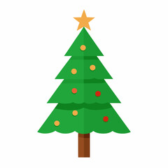 Christmas tree isolated   silhouette  vector illustration