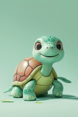 Obraz premium Cute 3d cartoon animal. Postcards. 3D cute baby animal cartoon character. AI generated.
