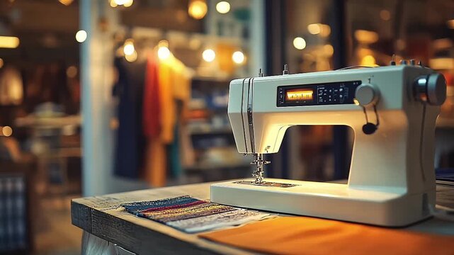 Fashion design studion work area for sewing and creating clothing