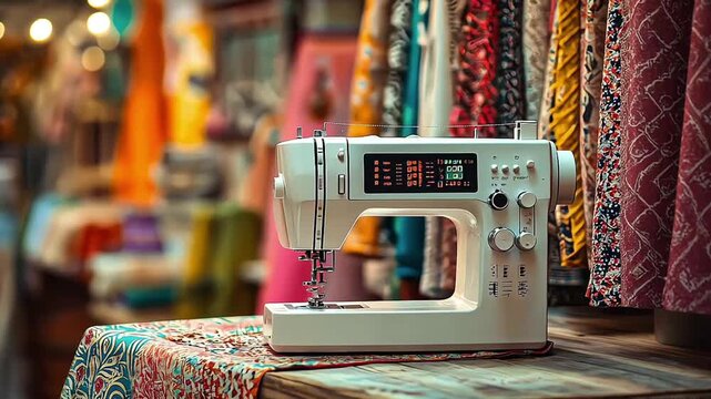 Fashion design studion work area for sewing and creating clothing