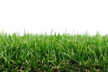 Fototapeta premium Close-up of a lush green lawn in bright daylight showcasing well-maintained grass