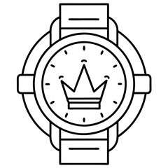 royal premium hand watch vector icon line art