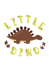 Cute vector childish illustration with stegosaurus