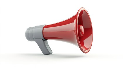 3D render of a megaphone icon on a white background