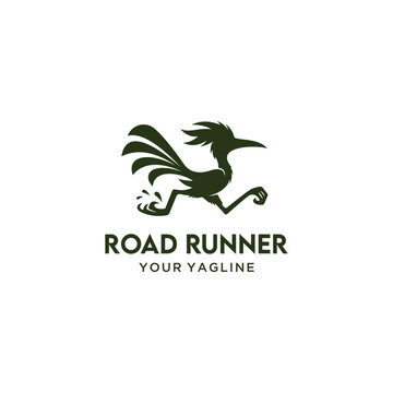 roadrunner bird silhouette logo vector illustration