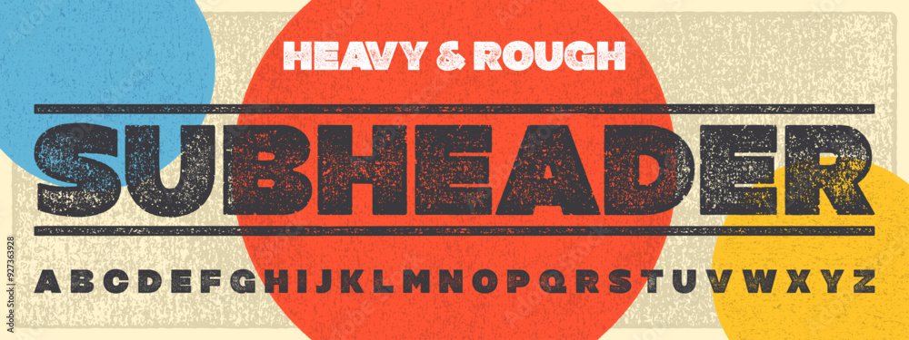Fototapete rough texture subheader font. rolled ink letterpress display font. works well at small sizes. highly