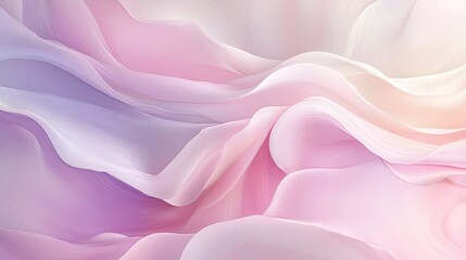Obraz premium Gentle, pastel tones merge in an abstract fluid art piece with soft, flowing curves.