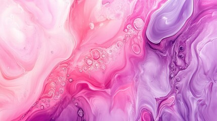 Fototapeta premium Soft pinks and purples flow together in a delicate and calming abstract fluid art pattern.