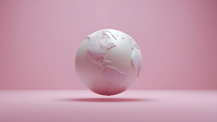 pink globe on white