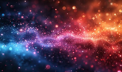 Obraz premium A gradient background of dark blue and black with sparkly light-colored dots creates a vibrant, modern art effect.