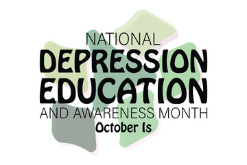 National Depression education and awareness month. banner background vector illustration with awareness design.