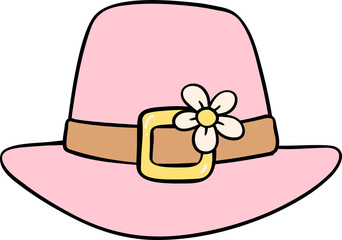 Groovy Thanksgiving pilgrim hat Pastel Doodle Drawing  Trendy Retro