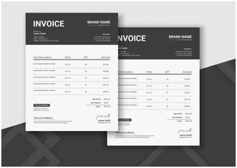 Minimal invoice design template, Invoice template layout, Simple invoice layout
