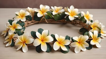 Hawaii frangipani flower garland