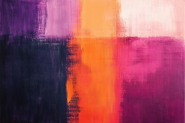 Fototapeta premium Abstract Painting with Orange, Pink, and Purple