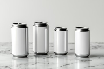A set of mockup beverage cans