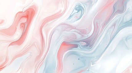 Obraz premium Flowing fluid art pattern with soft, pastel tones and ample copy space