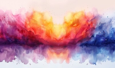 Fototapeta premium A vibrant Mardi Gras scene captured in a digital watercolor abstract splash, showcasing colorful artistic expressions.