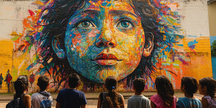 Celebrating youth day in paraguay with a vibrant mural representing a hopeful future and the importance of diversity and inclusion.