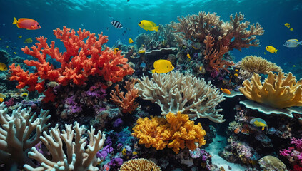 Obraz premium the underwater world of the ocean with coral