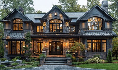Fototapeta premium A stunning view of a beautiful home exterior.