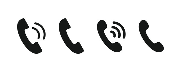 Contact us icon. Telephone icon in flat style. Phone icon set. Telephone symbol. Vector illustration