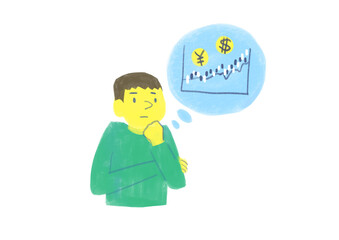 株を検討する男性