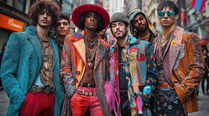Fototapeta premium Bohemian fashion with diverse group