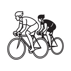 Obraz premium Free Professional Cyclists Outline Silhouette Vector Art.