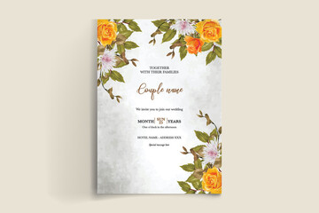 Obraz premium BRIDAL SHOWER FLORAL INVITATION TEMPLATE