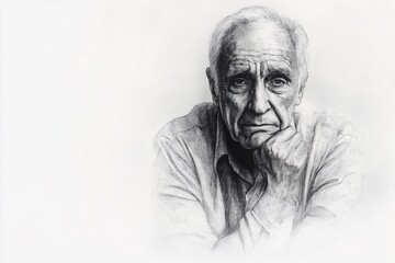 A series of expressive charcoal sketches capturing the depth and emotion of elderly faces.