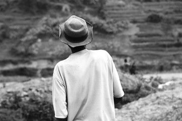 Bild eines Arbeiters auf einer Baustelle in Ruanda