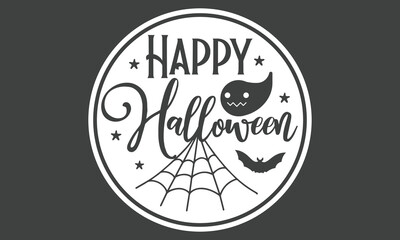 Halloween Round Sign Stickers And Single Design