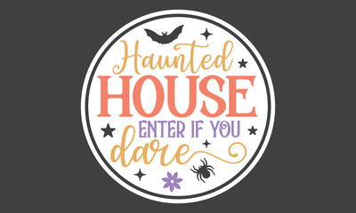 Halloween Round Sign Stickers And Single Design