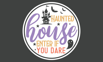 Halloween Round Sign Stickers And Single Design