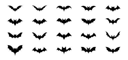Hand drawn happy and cute halloween elements set.  bat clipart.