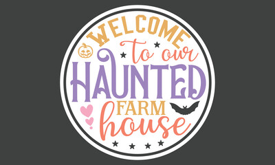 Halloween Round Sign Stickers And Single Design