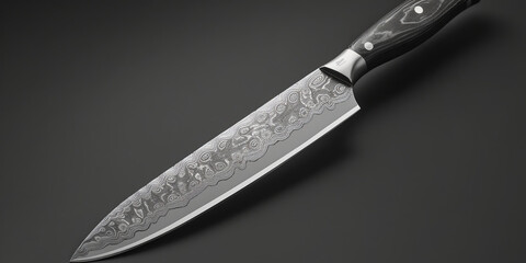 Kitchen Knife of damascus steel © Ievgen Skrypko