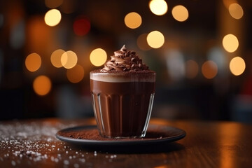 hot chocolate drink with a cream